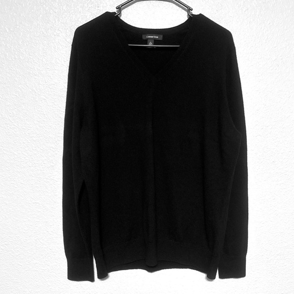 Lands End 100% Cashmere Black V Neck Sweater Women's XL 18-20 Quite Luxury - Picture 2 of 8